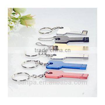 Silver 4GB Metal Key Shaped USB 2.0 Flash Drive, Golden Key Drive Memory 4gb, Mini Metal Traveller Key photo-2