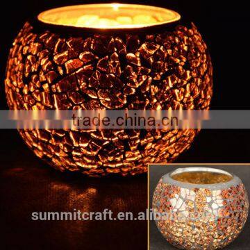 Unique Mini Tealight Mosaic Glass Candle Holder photo-2