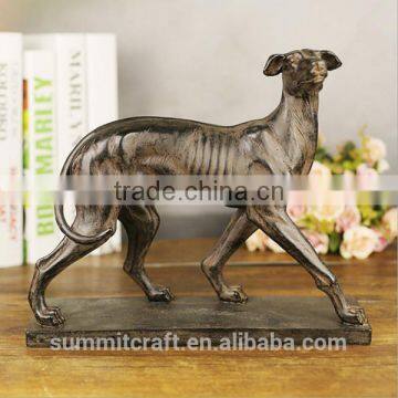 Decorative resin antique bronze greyhound dog statue