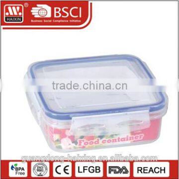 square shape transparent plastic food container