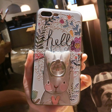 Cartoon Cell Phone Case Silicone Mobile Phone Cases for IPhone7/7Plus/6/6s/6plus/6splus With Finger Ring Stent Holder photo-5