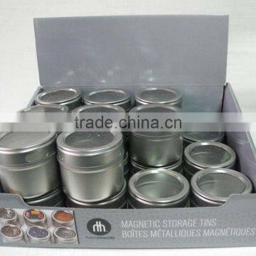 wholsesale cheap high quality metal magnetic tin jar tin pot