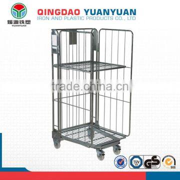 Storage sided roll trolley logistics container pallet 3 Sided A-Frame Nestable Roll Cage rolling metal storage cage