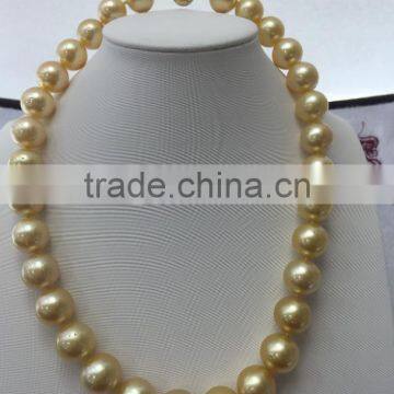 13-14mm gold South Sea Pearl with 14K Gold clasp necklace