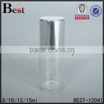 hot products small travel 10 ml roll on bottle clear fragrance perfume tube glass bottle roll on 8ml vial