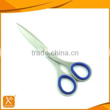 Whole stainless steel office scissors with soft rubber handle