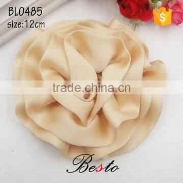 Wholesale hand made large satin flower for girl dresses