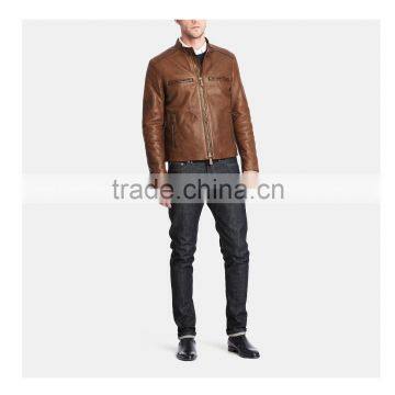 Retro Racer Leather Jacket photo-4