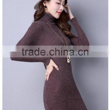 2016 Customized Manufacture Fashionable Wholesale Women Plain Color Dress Long-sleeve Spring Autumn Ladies Knitted Skinny Dress photo-6