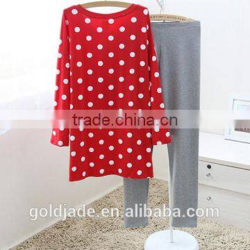 100% Combe Cotton Leisure Homewear,summer Blank Red Homewear,embroidery or Printing Long Homewear photo-2