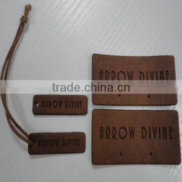 Professionally Produce Logo Embossed Customized Leather Hang Tag Label For Earrings and Jewelry From Factory Directly