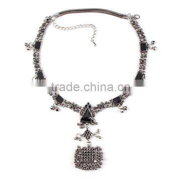 Vintage Ethnic Long Chain Silver Sweater Necklace Jewelry ,big Brand Jewelry