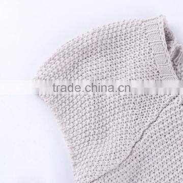 YAKUYIYI Girl Grey Short Sleeve Kitten Pocket Long Sweater photo-6