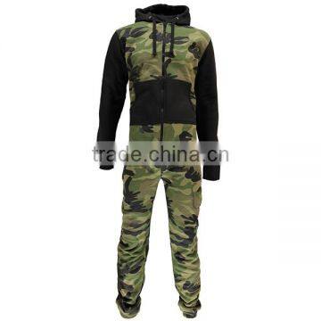 PA0019A Wholesale Camo Printed Adult Onesie With Black Sleeves and Pocket photo-3