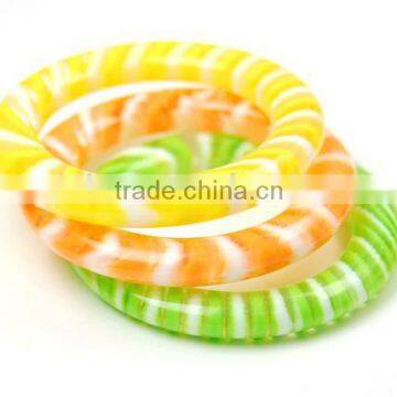 Popular resin jewelry tanishq bangles designs with colorful stripes