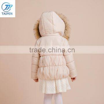 2017 Latest Design Girls Winter Jacket With Fur Hood Kids Clothes Padding With Cotton photo-4