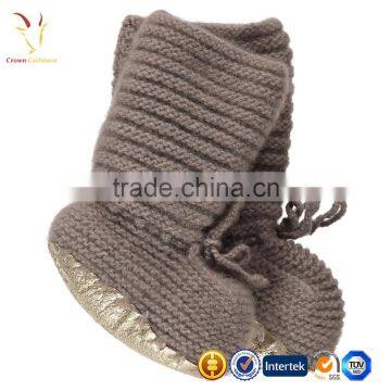 Booties Gold Biscuit Flat Baby Knitted Cashmere Infant Booties/Shoes