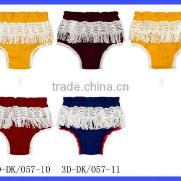 Unisex 0-1years Infant Clothes Plain Color Lace Tassles Newborn Baby Size Toddler Beach Bubble Shorts Diaper