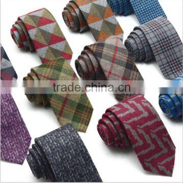 imitate wool knitting tie and mix joint printing necktie for men