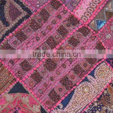 Pink Designer Euro Pillow Sham - Wood Beads Floor Seating Cushion Cover ~ 26 Inch photo-3