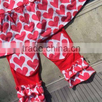 2016 New Fashion Design Children Set Valentine's Day Super Cute Heart Pants Boutique Girls Clothes With Accessories Sets photo-3