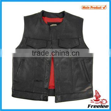 2015 Men's Leather Cheap Vest, Sleevelees Vest Leather Man