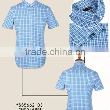 100% Cotton Latest Stylish Checked Fashion Short Sleeve Men Shirts for Summer photo-2
