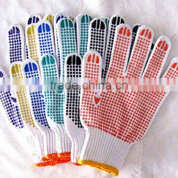 one side dotted cotton working gloves knitted pvc one side dot work cotton gloves knitted pvc cotton dotted glove