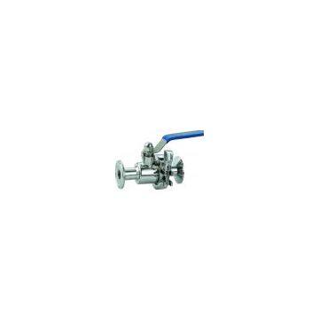 Sanitary zero-retention ball valve