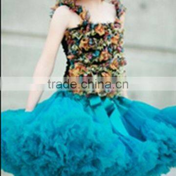 Dance dress baby girls tulle skirt boutique peacock blue alibaba express dresses ballet tutu fluffy pettiskirt