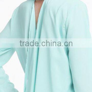OEM Ladies Chiffon Long Sleeve Blouse Latest Fashion Design photo-5