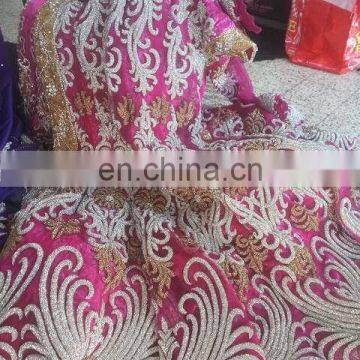 Pink Crystal Moroccan Kaftan Saree Fabric 2016-2017