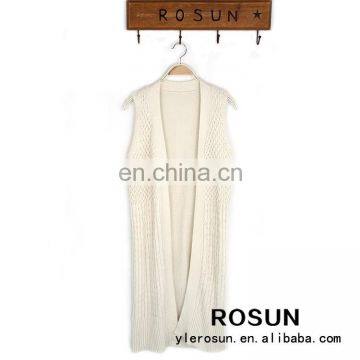 Popular in U.S. white long cardigan women knitting sweater with sleeveless