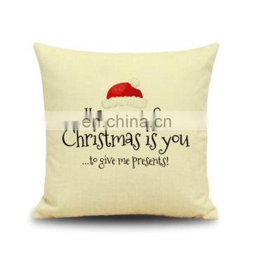 Wholesale Cotton Linen Throw Pillow Cover Christmas Home Decoration Pillowcase Soft 45x45 Square Cushion Covers