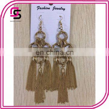 Latest design fashion jewelry Chinese knot drop earrings with tassels