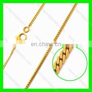 Stainless steel cross rope jewelry necklace gold plated extender chain