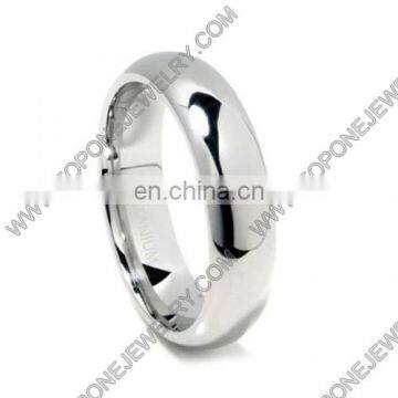 top quality simple blank design flat ring high polished inside and outside titanium ring