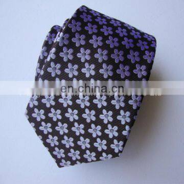 Flower Design 100% Silk Jacquard Tie