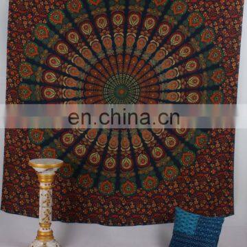 Indian Mandala Deorative Handmade Hippy Tapestry throw Cotton Ethnic Bedspread Gypsy Bohemian Wall Hanging tapestries Coverlet