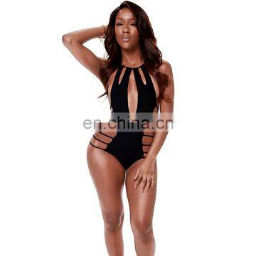 Hollow Out Monokini Black Ladies' Swimwear Women Swimming Costumes Spider-web Bathing Suits