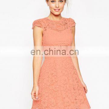 Guangzhou Clothing Wholesale Women Mini Lace Cap Sleeve Fashion Dresses photo-2