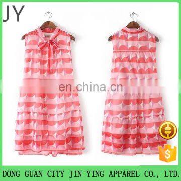Wholesales products Young Girl Dress Polo Neckline Contemporary Floral Dress