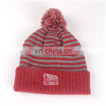 Custom Knitted Pom Beanie Hat With Custom Label photo-3