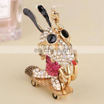 HOTEST CUSTOM EYES CATCHING ANIMAL GIFT FUNNY DOG CRYSTAL KEYCHAIN