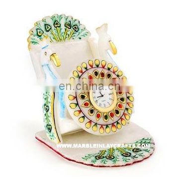 Marble Decorative Mobile Stand with Clock Watch