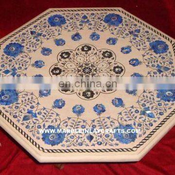 White Marble Pietra Dura Table Top