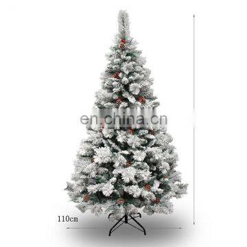 Snow Flocked White Christmas Tree With Red Pinecone Xmas Tree Fake Christmas Tree photo-2