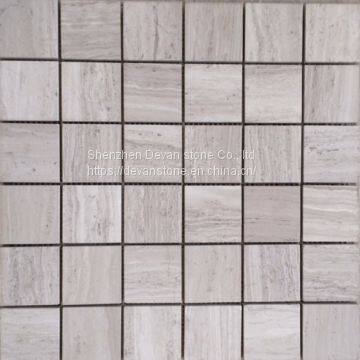 Fashion White Wooden Marble Bathroom Backsplash Mosaic photo-2