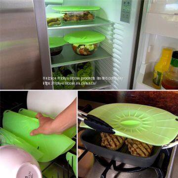 5PCS Reusable Silica Gel Spill Stopper Cover Universal Silicone Food Bowl Pot Lid Silicone Cover Pan Cooking Kitchen Accessories photo-4