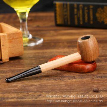 140mm Length Wooden Resin Short Tobacco Pipe With Popeye Solid Wood Head for Smoking photo-2
